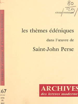 cover image of Les thèmes édéniques dans l'œuvre de Saint-John Perse